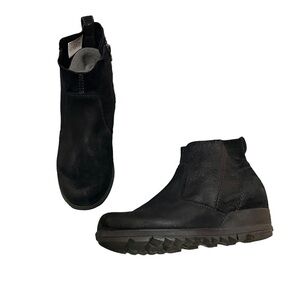 Sorel Women's Evie Bootie Waterproof Suede Boots Black Size 9.5